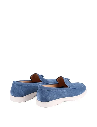 Мужские туфли лоферы Miguel Miratez замшевые голубые - фото 4 - Miraton