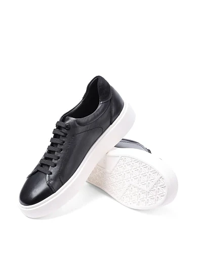 Чоловічі кеди MIRATON шкіряні чорні (06623AB-22-D01/JK1/S42) - фото 2 - Miraton