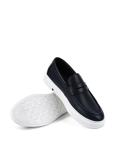 Чоловічі туфлі лофери Miguel Miratez шкіряні сині (M156AB-02-D02) - фото 2 - Miraton