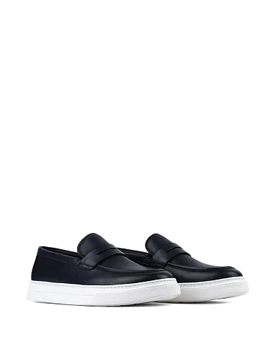 Чоловічі туфлі лофери Miguel Miratez шкіряні сині (M156AB-02-D02) - фото 3 - Miraton