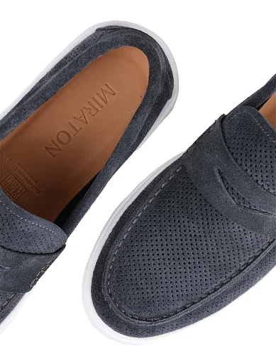 Чоловічі туфлі MIRATON замшеві сірі (M307BB1-202-NR2) - фото 5 - Miraton