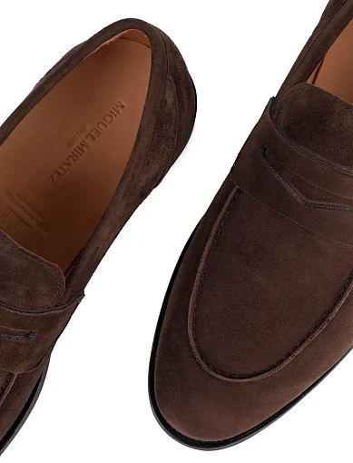 Чоловічі туфлі лофери Miguel Miratez замшеві коричневі (D565-108-155) - фото 6 - Miraton