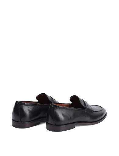 Мужские туфли лоферы Miguel Miratez кожаные черные - фото 4 - Miraton