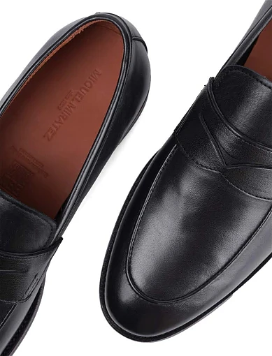 Мужские туфли лоферы Miguel Miratez кожаные черные - фото 5 - Miraton