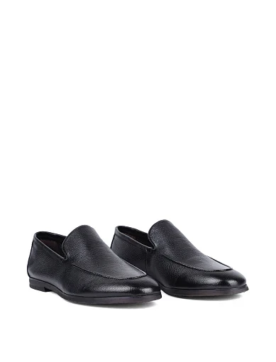 Мужские туфли лоферы Miguel Miratez кожаные черные - фото 3 - Miraton