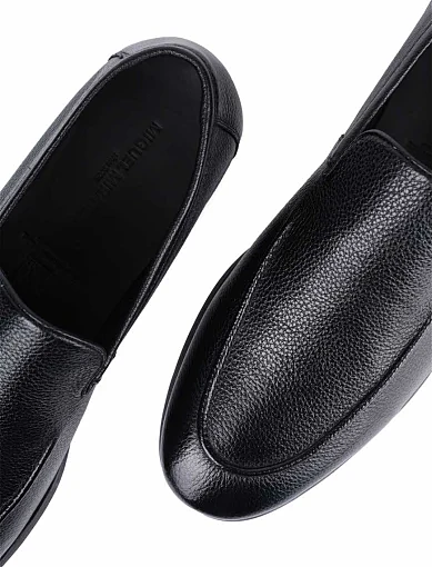 Мужские туфли лоферы Miguel Miratez кожаные черные - фото 5 - Miraton