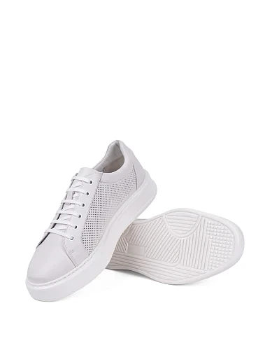 Чоловічі кеди MIRATON шкіряні білі (D833-903L-33) - фото 2 - Miraton