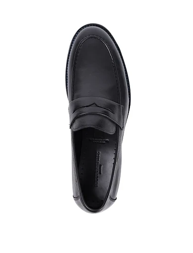 Мужские туфли лоферы Miguel Miratez кожаные черные - фото 2 - Miraton