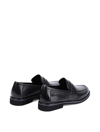 Мужские туфли лоферы Miguel Miratez кожаные черные - фото 4 - Miraton