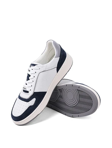 Чоловічі кеди MIRATON шкіряні білі (265A-39-H58) - фото 2 - Miraton