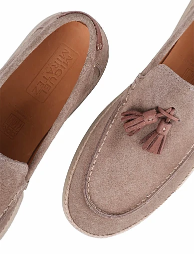 Чоловічі туфлі лофери Miguel Miratez бежеві замшеві (D2369-91-759) - фото 5 - Miraton