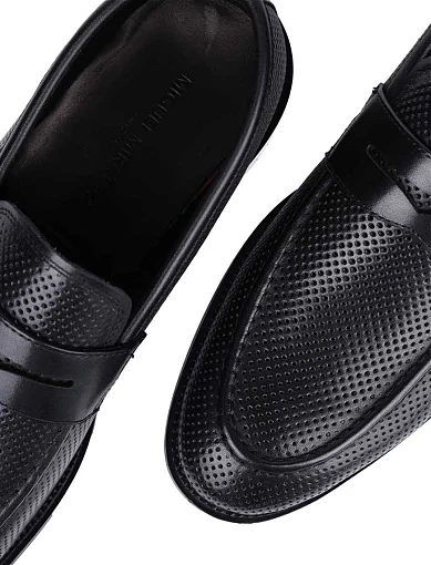 Чоловічі туфлі лофери Miguel Miratez шкіряні чорні (KT052-7-E256) - фото 5 - Miraton