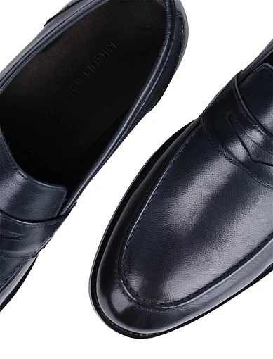 Чоловічі туфлі лофери Miguel Miratez шкіряні сині (KT1535-100-A601) - фото 5 - Miraton