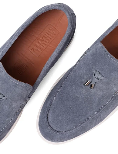 Чоловічі туфлі лофери Miguel Miratez замшеві блакитні (N208012-1) - фото 6 - Miraton
