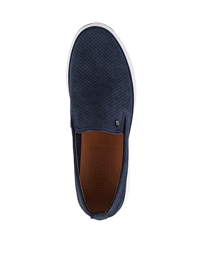 Мужские слипоны Miguel Miratez из нубука синие - фото 5 - Miraton