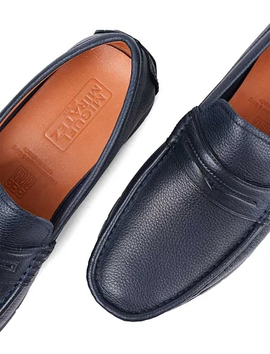 Чоловічі мокасини Miguel Miratez шкіряні сині (590A-104-TA49) - фото 5 - Miraton