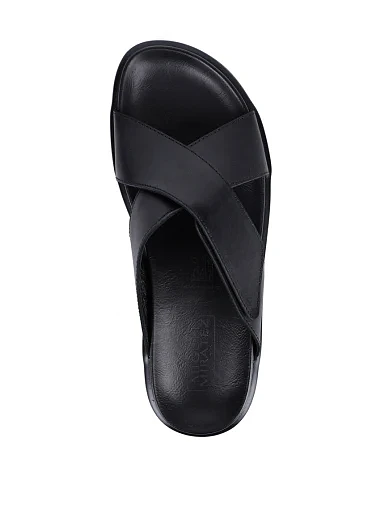 Чоловічі шльопанці Miguel Miratez шкіряні чорні (1035-A28) - фото 5 - Miraton