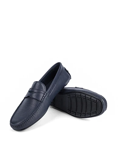 Чоловічі мокасини Miguel Miratez шкіряні сині (1930-301) - фото 2 - Miraton