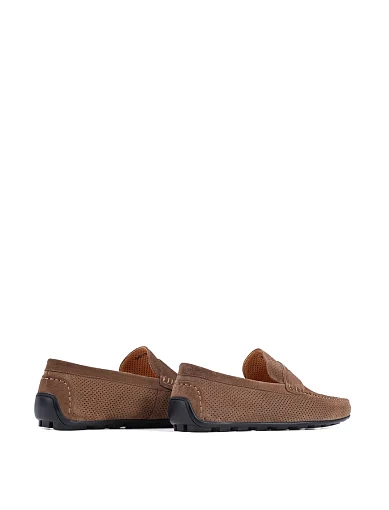 Мужские мокасины Miguel Miratez замшевые бежевые - фото 4 - Miraton