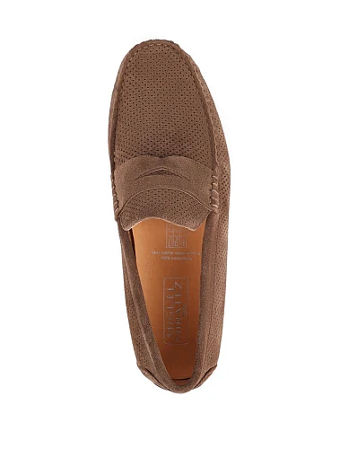 Мужские мокасины Miguel Miratez замшевые бежевые - фото 5 - Miraton