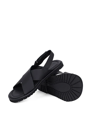 Чоловічі сандалі Miguel Miratez шкіряні чорні (2244-5) - фото 2 - Miraton