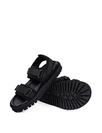 Чоловічі сандалі Miguel Miratez тканинні чорні (2245-8) - фото 2 - Miraton