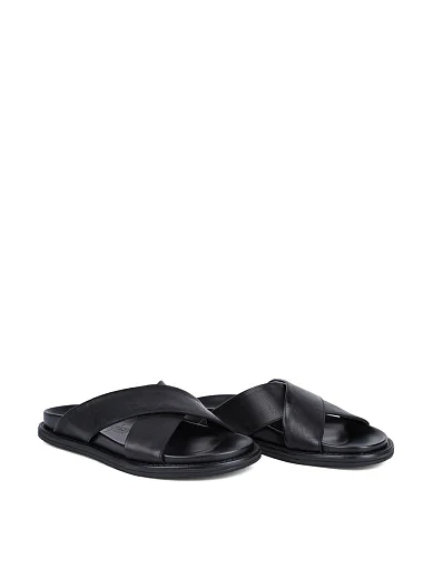 Чоловічі шльопанці Miguel Miratez шкіряні чорні (24701-2 SS25) - фото 3 - Miraton