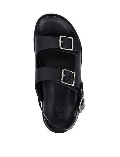 Чоловічі сандалі Miguel Miratez шкіряні чорні (24701-5) - фото 4 - Miraton