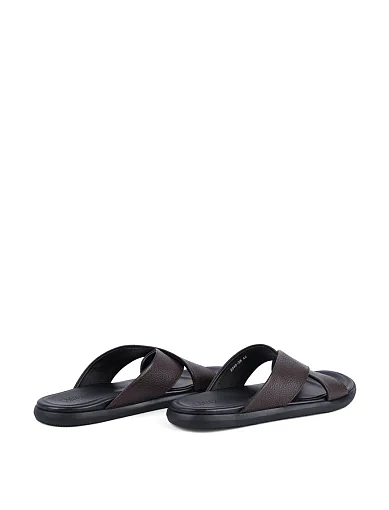 Чоловічі шльопанці Miguel Miratez шкіряні коричневі (2240-3B) - фото 4 - Miraton