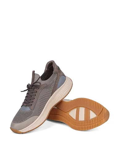 Мужские кроссовки MIRATON тканевые бежевые - фото 2 - Miraton
