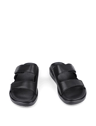 Чоловічі шльопанці Miguel Miratez шкіряні чорні (1035-А23) - фото 2 - Miraton