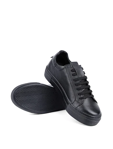 Женские кеды Attizzare кожаные черные - фото 2 - Miraton