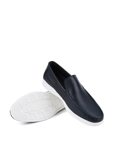 Чоловічі туфлі лофери Miguel Miratez шкіряні сині (615/) - фото 2 - Miraton