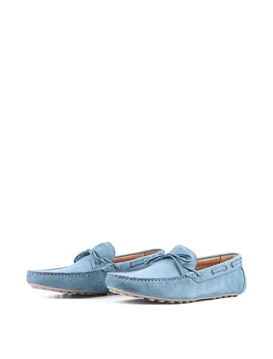 Чоловічі мокасини Miguel Miratez замшеві блакитні (803-2) - фото 3 - Miraton