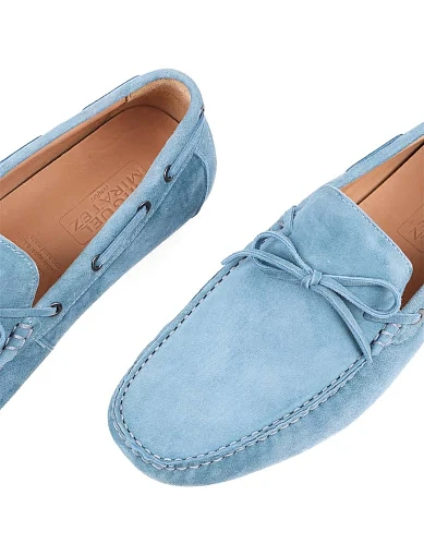 Чоловічі мокасини Miguel Miratez замшеві блакитні (803-2) - фото 5 - Miraton