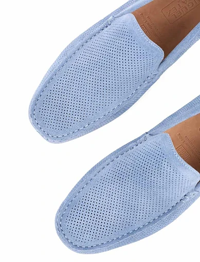 Мужские мокасины Miguel Miratez замшевые голубые - фото 5 - Miraton