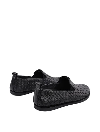 Мужские слипоны Miguel Miratez кожаные черные - фото 3 - Miraton