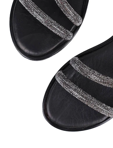 Жіночі сандалі Attizzare шкіряні чорні - фото 5 - Miraton