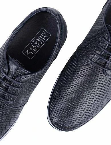 Чоловічі туфлі Miguel Miratez шкіряні сині (A525301-1) - фото 5 - Miraton