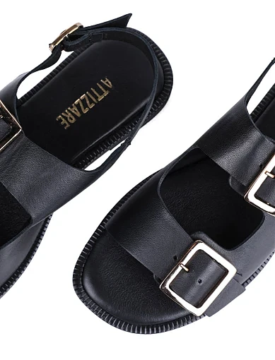 Жіночі сандалі Attizzare шкіряні чорні - фото 5 - Miraton