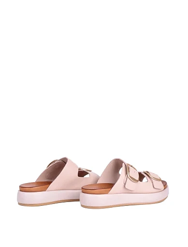 Жіночі шльопанці Attizzare шкіряні рисового кольору - фото 4 - Miraton