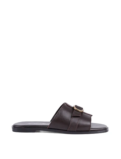 Жіночі шльопанці Attizzare шкіряні коричневі - фото 2 - Miraton