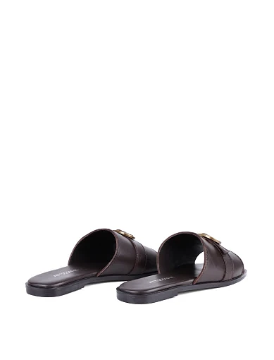 Жіночі шльопанці Attizzare шкіряні коричневі - фото 4 - Miraton