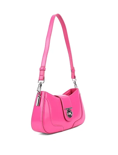 Жіноча сумка MIRATON шкіряна рожева з декоративною застібкою - фото 3 - Miraton