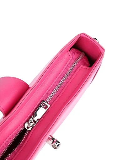 Жіноча сумка MIRATON шкіряна рожева з декоративною застібкою - фото 6 - Miraton