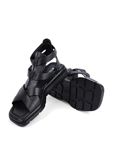 Жіночі сандалі Attizzare шкіряні чорні - фото 2 - Miraton