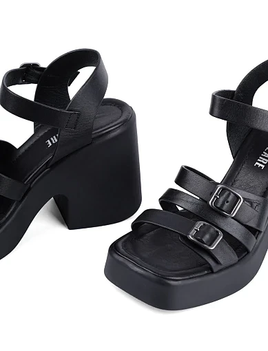 Жіночі босоніжки Attizzare шкіряні чорні - фото 5 - Miraton