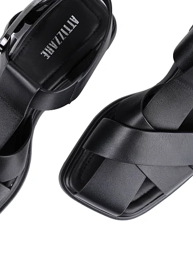 Жіночі сандалі Attizzare шкіряні чорні - фото 5 - Miraton