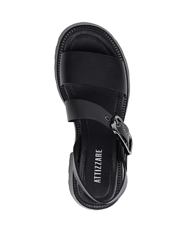 Жіночі сандалі Attizzare шкіряні чорні - фото 2 - Miraton