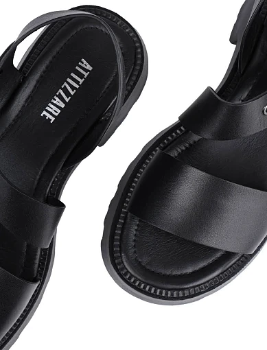Жіночі сандалі Attizzare шкіряні чорні - фото 5 - Miraton